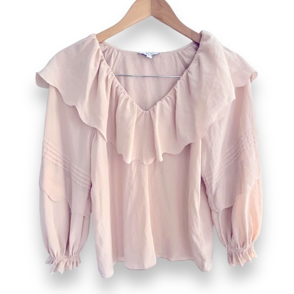 Joie 100% Silk Ruffle Blouse – Romantic Feminine Chic xxs - Picture 1 of 7